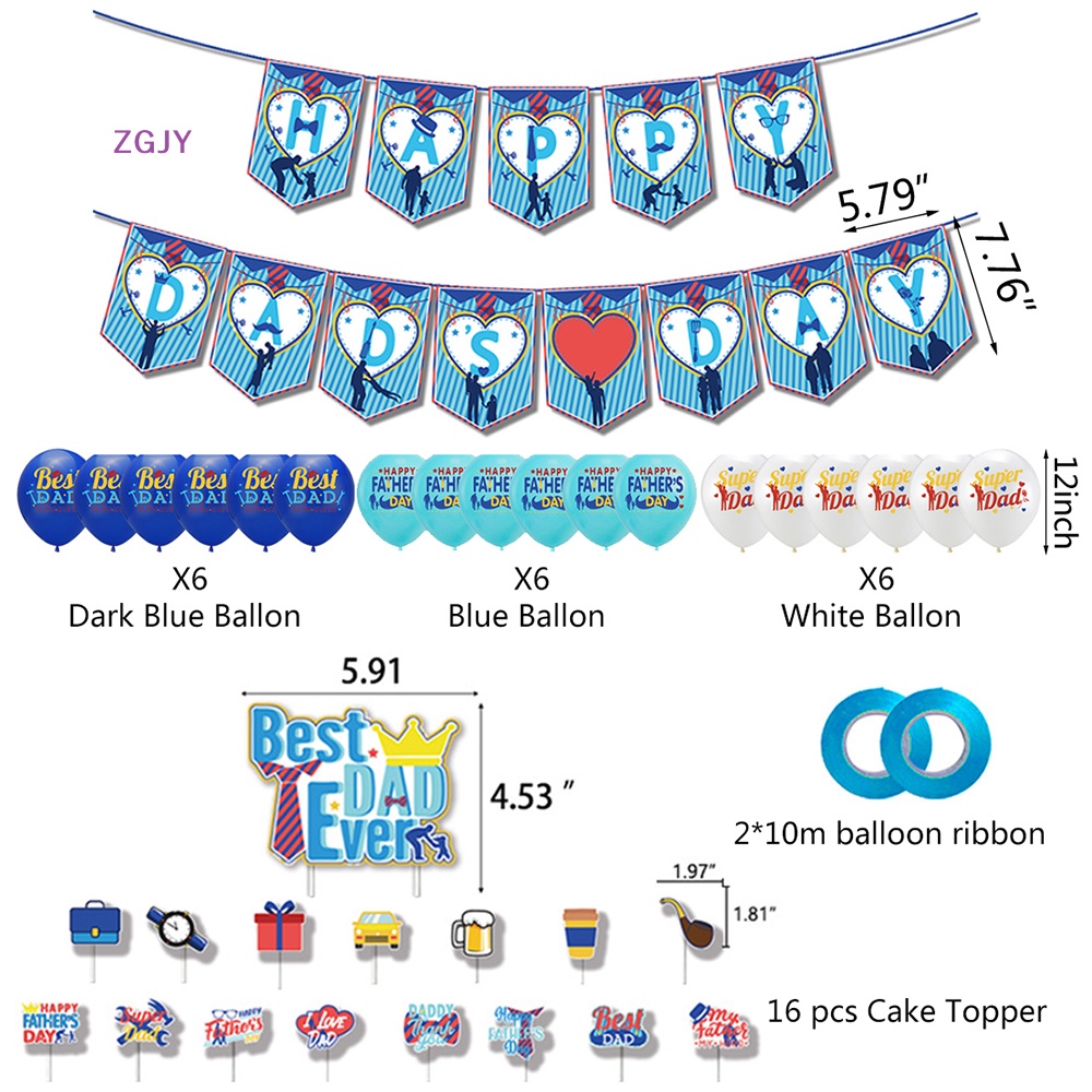 Set 37 Phụ Kiện Trang Trí Bánh Kem Ngày Của Cha Mới