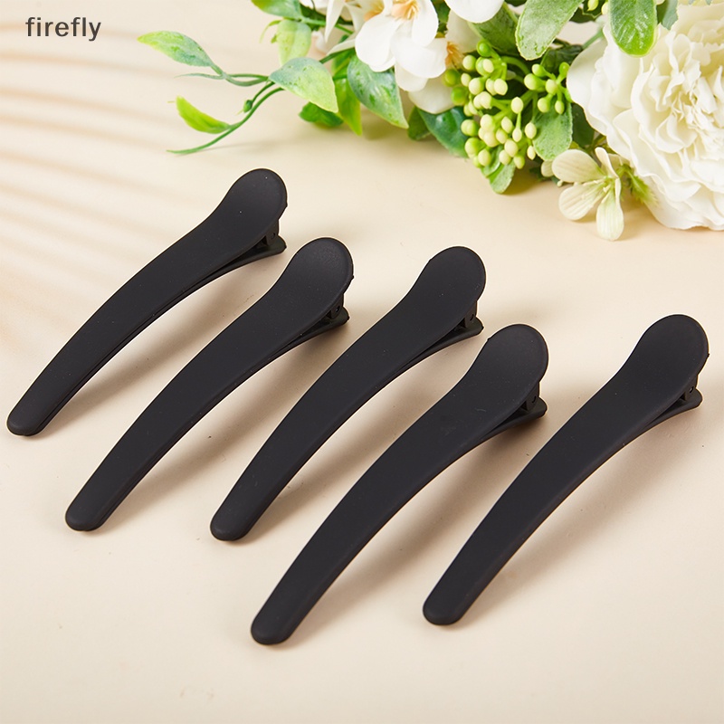 Set 5 Kẹp Mỏ Vịt Bằng Nhựa Màu Đen Nhám Chuyên Dụng Cho Salon Làm Tóc DIY