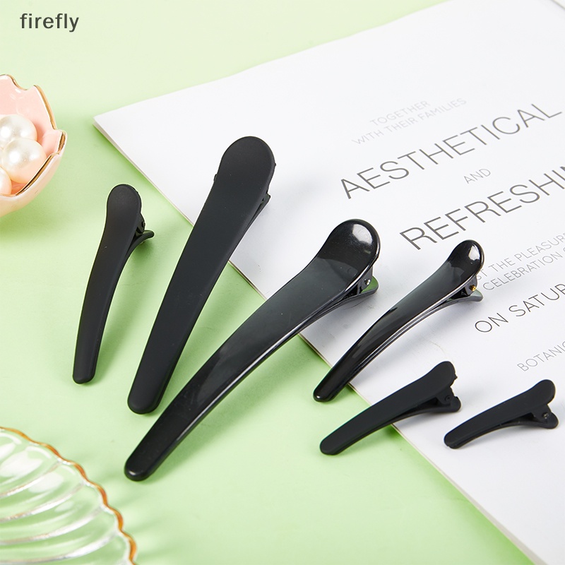Set 5 Kẹp Mỏ Vịt Bằng Nhựa Màu Đen Nhám Chuyên Dụng Cho Salon Làm Tóc DIY