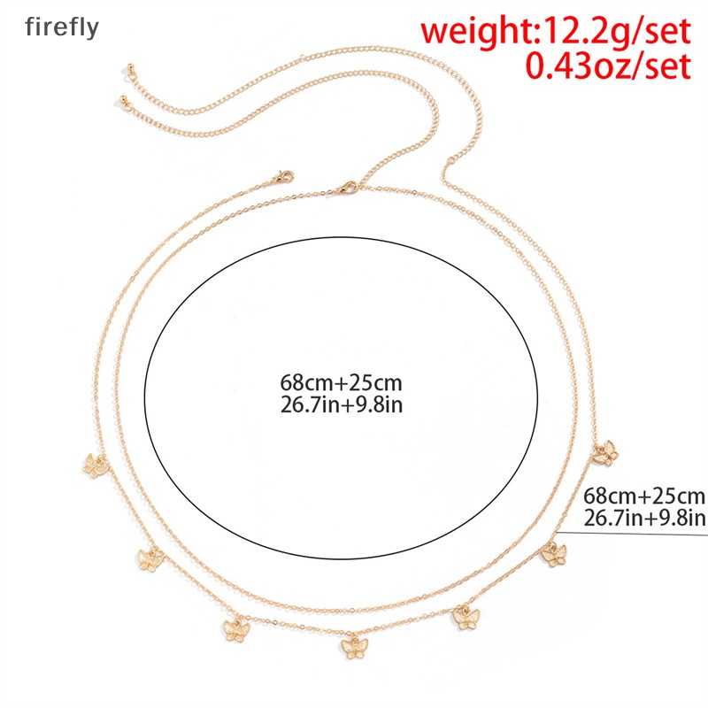 [firefly] Dây Xích Đôi Đeo Thắt Lưng Phối Mặt Hình Bướm Thời Trang Đi Biển Mùa Hè Quyến
