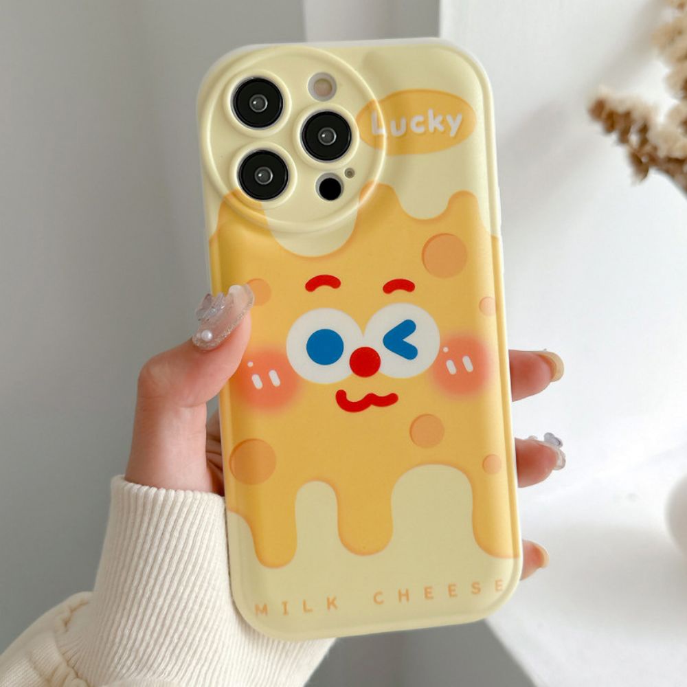 Ốp Điện Thoại TPU Mềm Có Túi Khí Chống Sốc In Hình Phô Mai Dễ Thương Cho IPhone 11 14 13 12 Pro Max