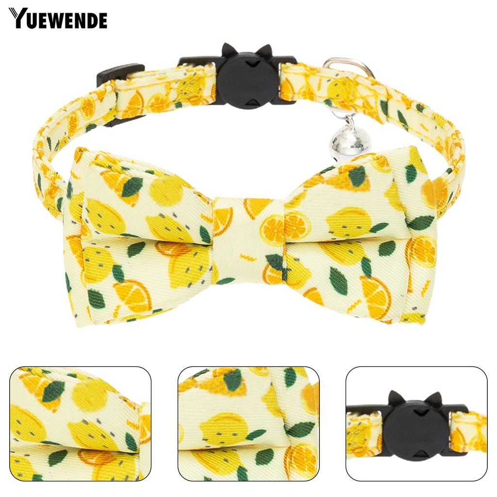 Yq.e Vòng Cổ Thoáng Khí Không Phai Họa Tiết Trái Cây Đính Nơ Cho Thú Cưng Trong Lễ Hội