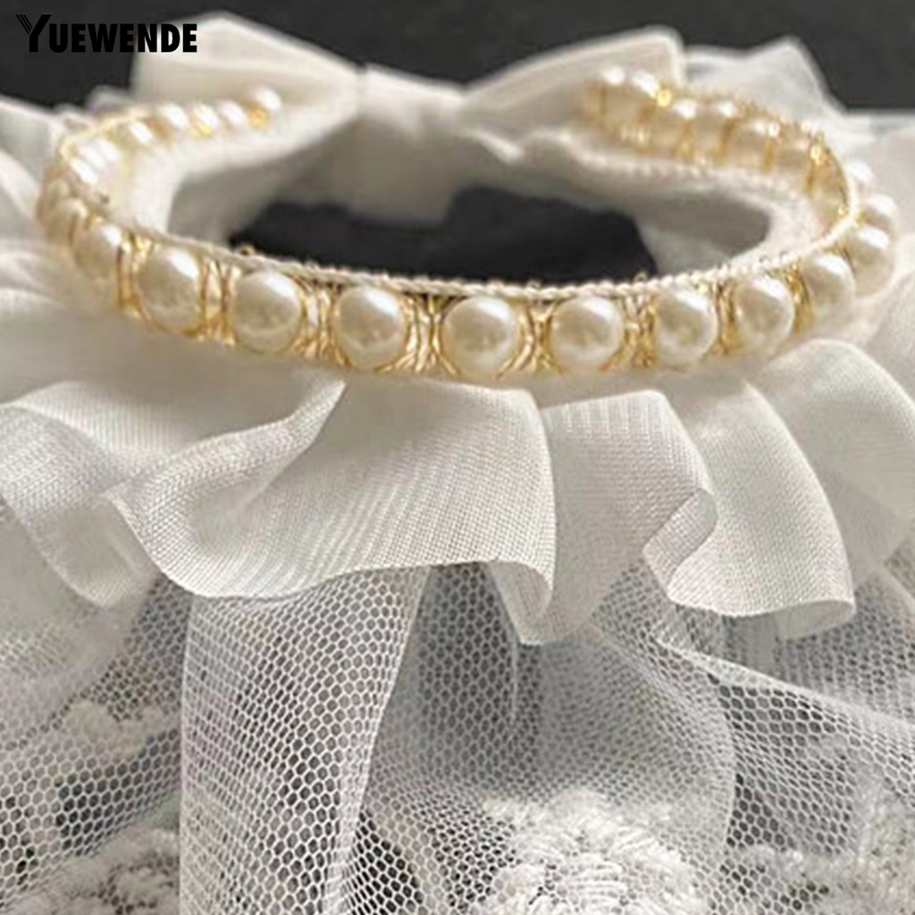 Vòng Cổ YQ.E Đính Ngọc Trai Giả Thanh Lịch Có Thể Điều Chỉnh Cho Thú Cưng