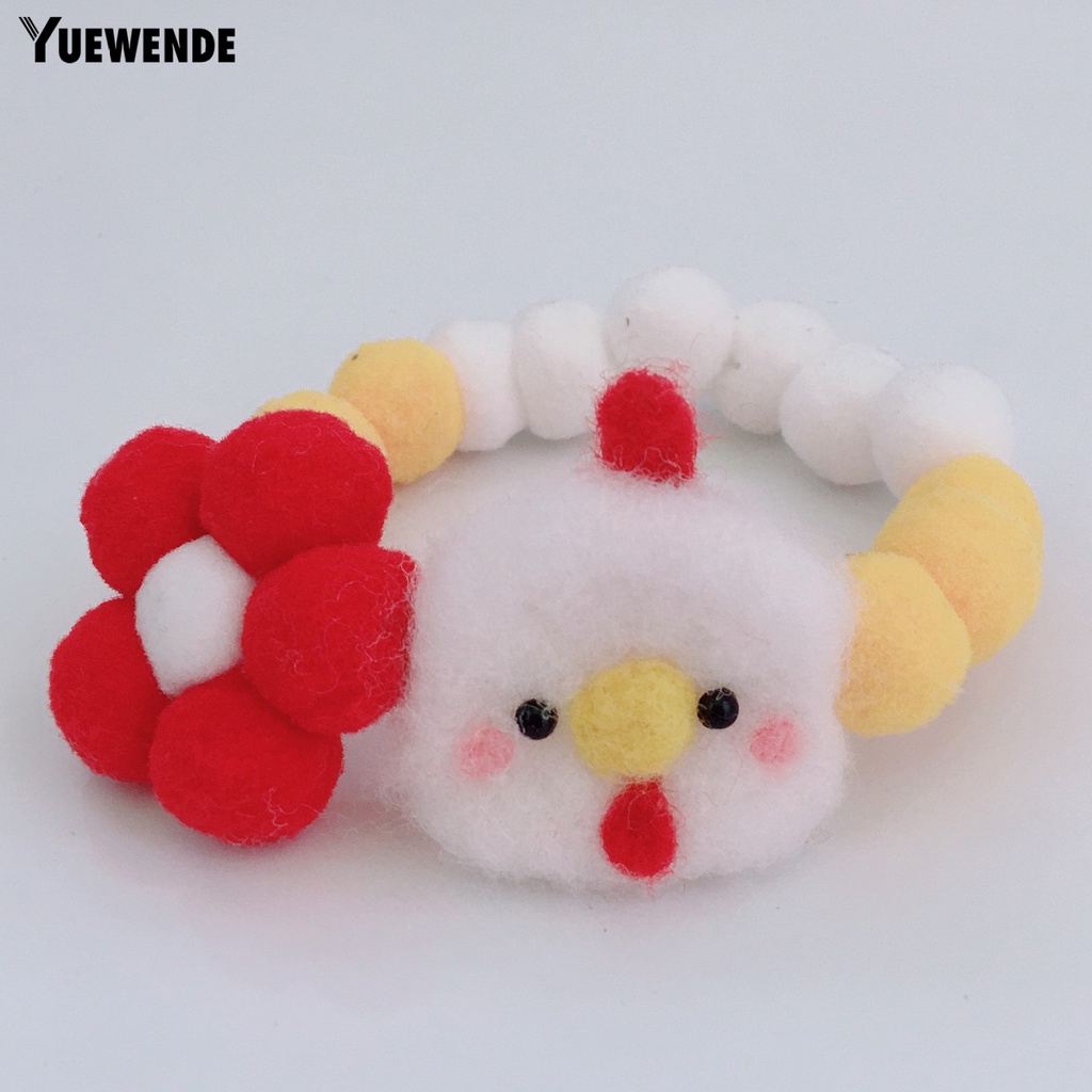 Yq.e Vòng Cổ Len Độ Co Giãn Cao Đầy Màu Sắc Có Thể Điều Chỉnh Gắn Quả Bông Cho Mèo Cưng Tại Nhà