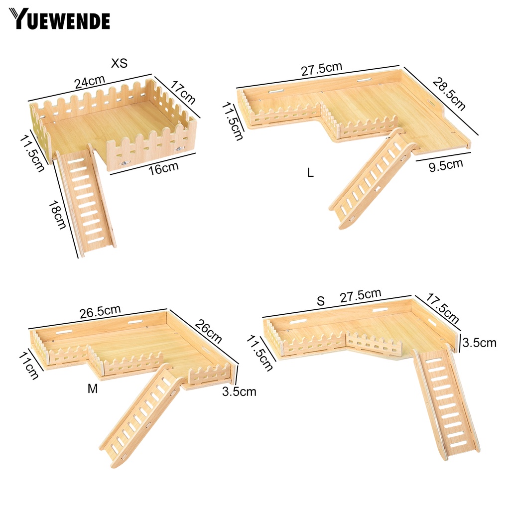 Yq.e Đồ Chơi Leo Trèo Hai Lớp Bằng Gỗ Dày Dặn Chống Cắn Dễ Lắp Đặt Cho Chuột Hamster