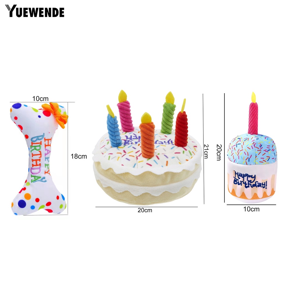 Yq.e Đồ Chơi Gặm Nhai Hình Bánh Kem / Bánh Kem / Cún Nhồi Bông Mềm Mại Chống Cắn Nhiều Màu Sắc Vui Nhộn Dùng Làm Quà