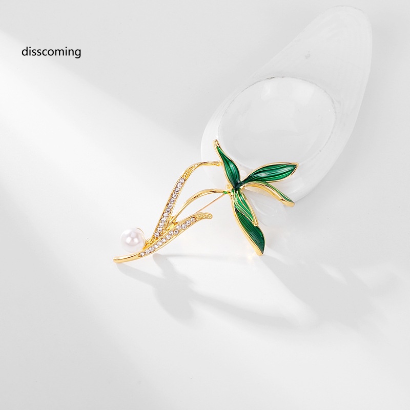 Áo Thun Tay Ngắn In Chữ SL| Trâm Cài Áo Hình Hoa Mộc Lan Đính Ngọc Trai Giả Cao Cấp Chống Trượt