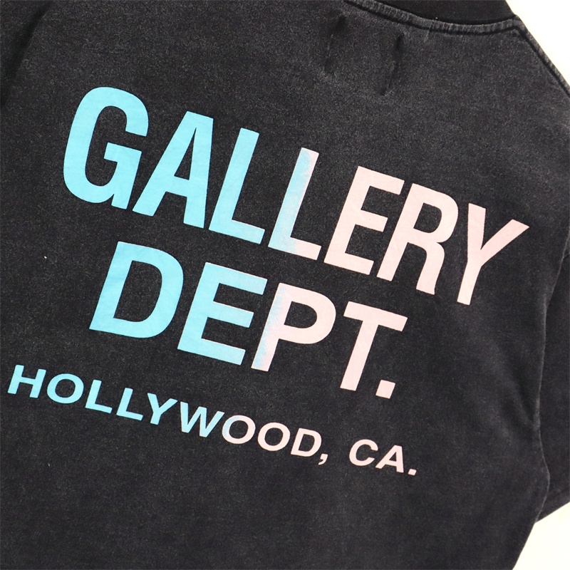 Ga-lle-ry-de-pt - Áo Thun Tay Ngắn Dáng Rộng In Chữ Màu Gradient Thời Trang Xuân Hè Mới Nhất 23 Trọng Lượng Nặng Cho Nam