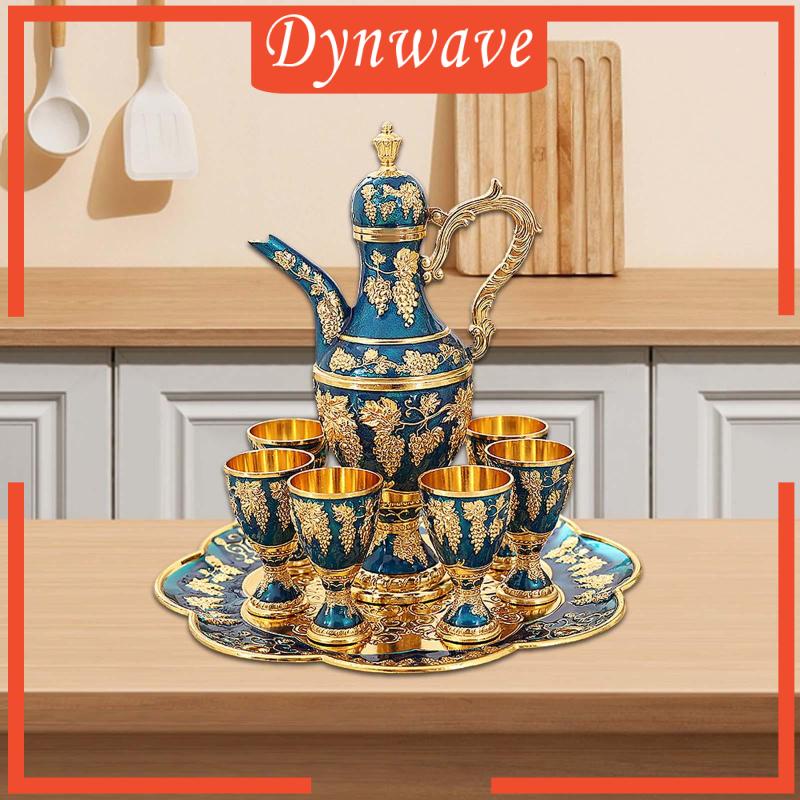 Bộ Ấm Trà Bằng Kính Kim Loại Phong Cách Vintage Châu Âu