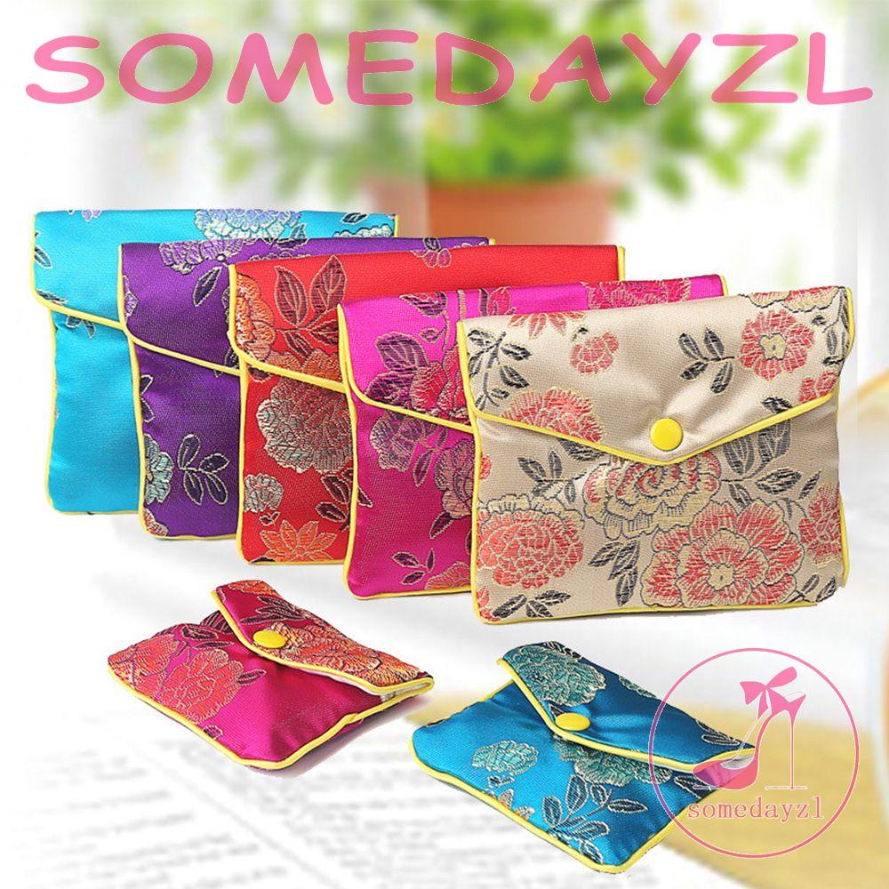 Ví Đựng Tiền Xu Họa Tiết Thổ Cẩm Có Khóa Kéo Tiện Dụng