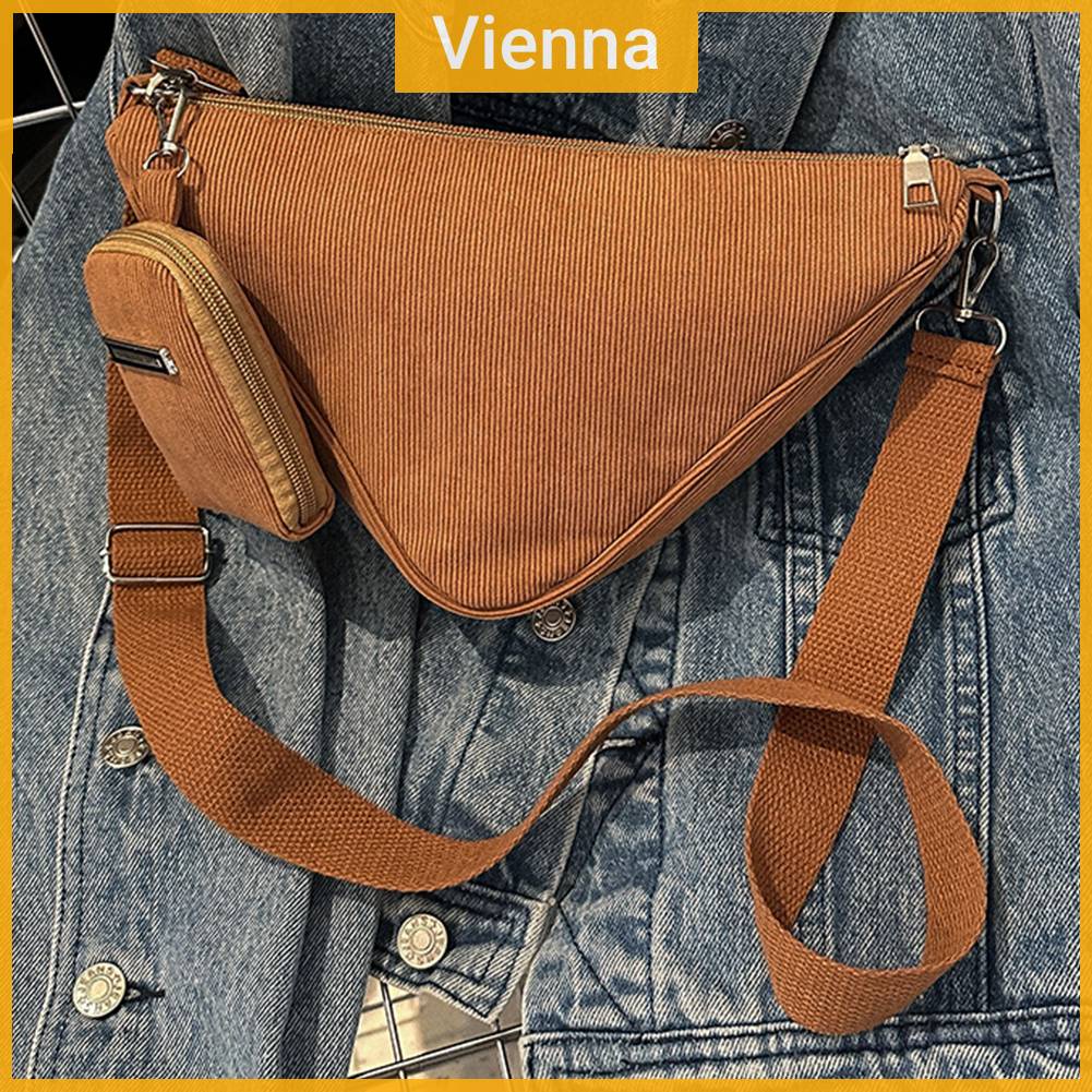 Túi Xách Đeo Chéo Hình Tam Giác Có Khóa Kéo Thời Trang Cho Nữ