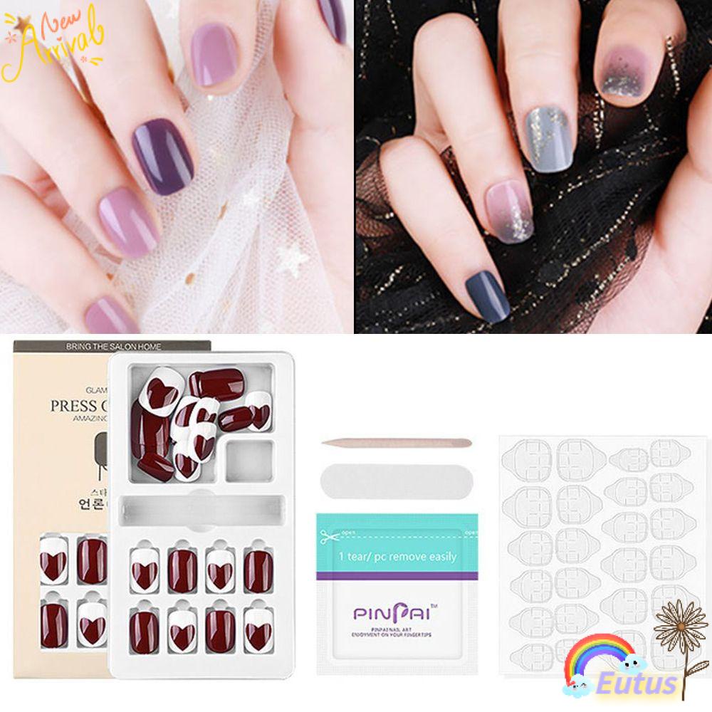 Bộ 24 Móng Tay Giả Hình Đường Lượn Sóng Độc Đáo