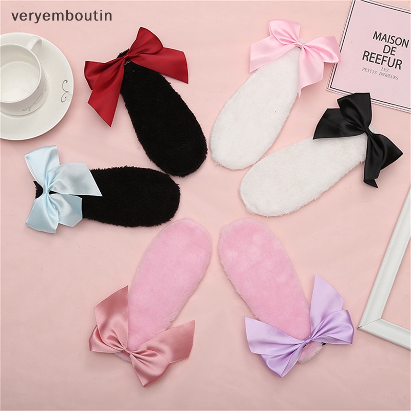 Kẹp Tóc Đính Nơ Tai Thỏ Bông Màu Sắc Ngọt Ngào Phong Cách Lolita