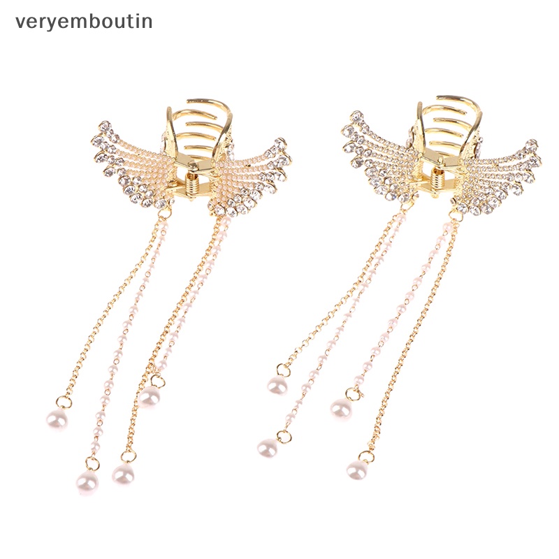 Kẹp Tóc Hình Hoa &amp; Bướm Bằng Kim Cương Giả &amp; Ngọc Trai Cho Nữ