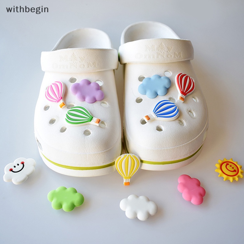 Bộ 12 Cái Chốt Cài Giày Bằng PVC Hình Đám Mây Hoạt Hình Diy