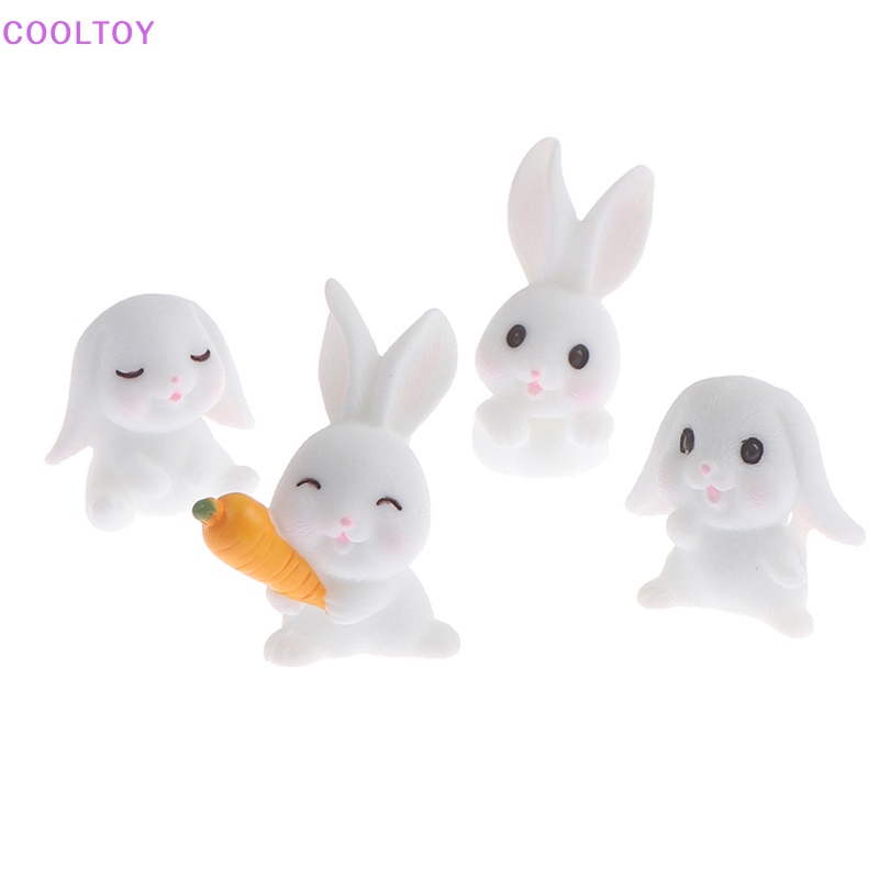 Set 4 Tượng Thỏ Và Cà Rốt Mini Trang Trí Bánh Kem