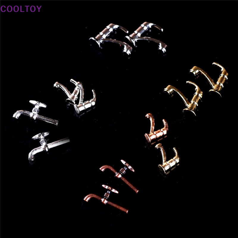 Bộ 2 Vòi Nước Mini Bằng Hợp Kim Tỉ Lệ 1: 12 Dùng Trang Trí Nhà Búp Bê