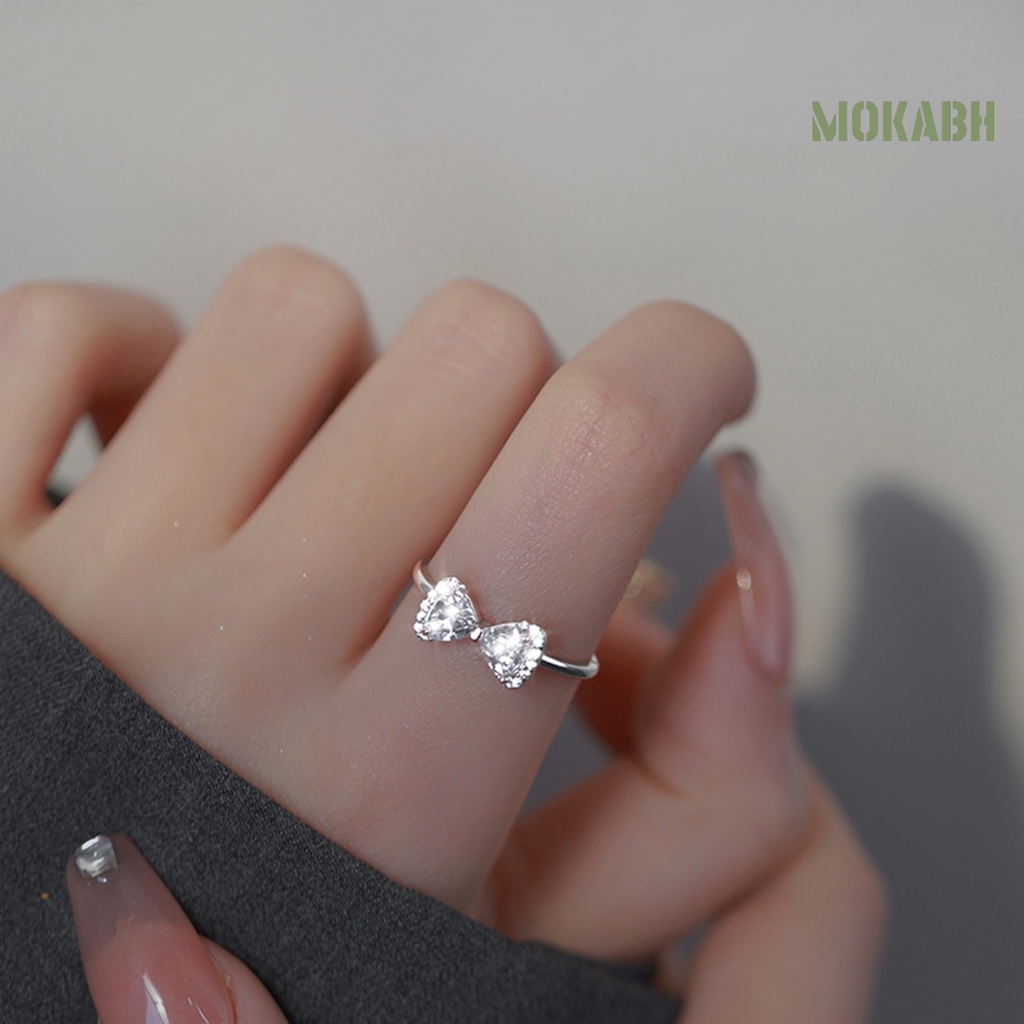 Nhẫn Hở Hình Nơ Đính Đá Lấp Lánh Dễ Phối Đồ Thời Trang Dự Tiệc Cho Nữ