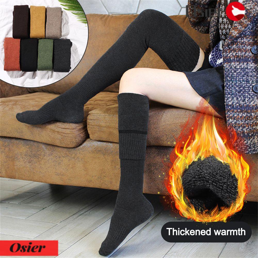 Vớ Len Cao Đến Đầu Gối Lót Lông Cừu Bảo Vệ Đầu Gối Thời Trang Cho Nữ 1