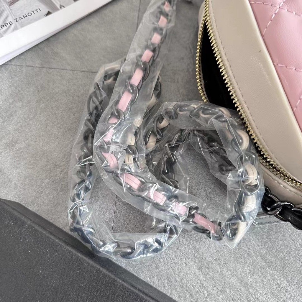 Túi Đeo Chéo Hình Vuông Nhỏ Màu Tương Phản Phối Dây Đeo Sợi Xích Thời Trang Cho Nữ