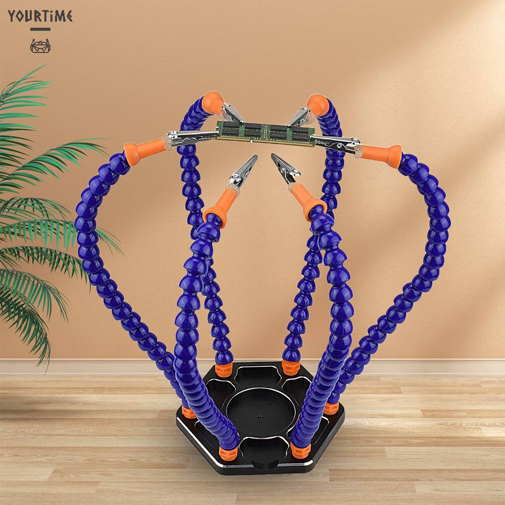 Giá Đỡ Bảng Mạch Hàn Linh Hoạt Bằng Hợp Kim Nhôm PCB 6 Cánh Tay Linh Hoạt