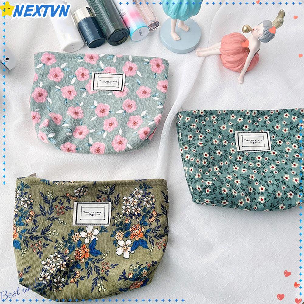 Túi Đựng Đồ Trang Điểm Cỡ Lớn Họa Tiết Hoa Xinh Xắn