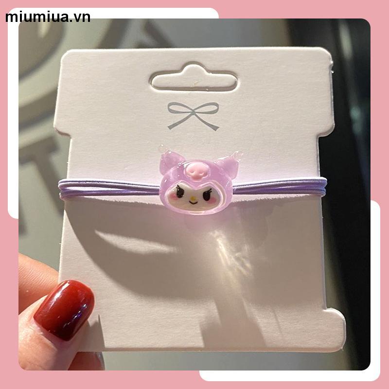 miumiuaSANRIO Dây Buộc Tóc Da Co Giãn Hình Chú Chó Cinnamon Dễ Thương Cho Nữ
