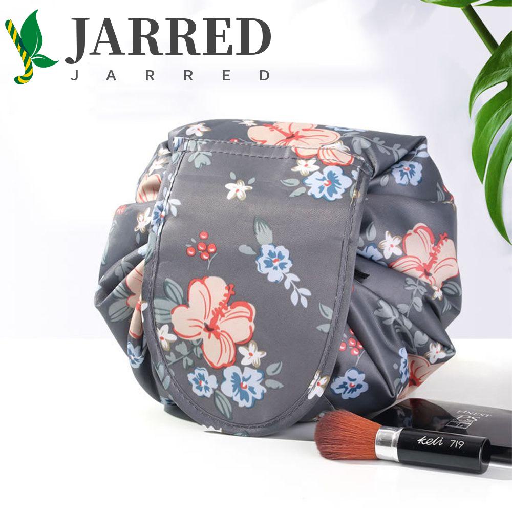 JARRED Túi Dây Rút Đựng Đồ Trang Điểm Sức Chứa Lớn Họa Tiết Hoa Dễ Thương
