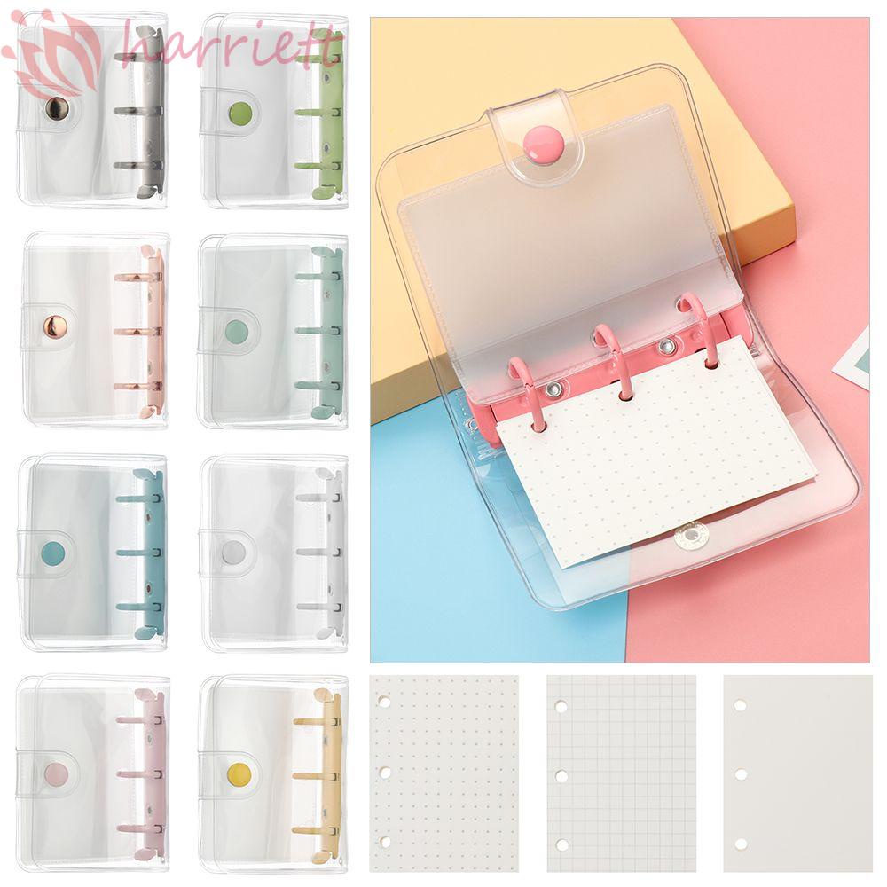 Bìa Kẹp Sổ Tay 3 Lỗ Bằng Pvc Trong Suốt Lấp Lánh