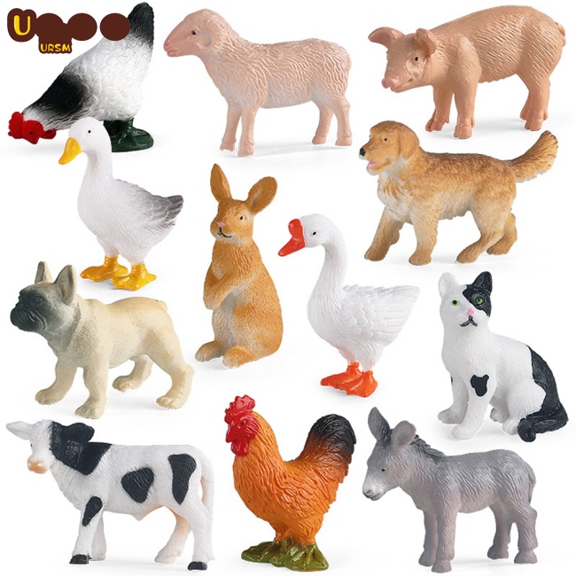 Set 12 Mô Hình Đồ Chơi Gia Cầm Nông Trại Mini Cho Bé