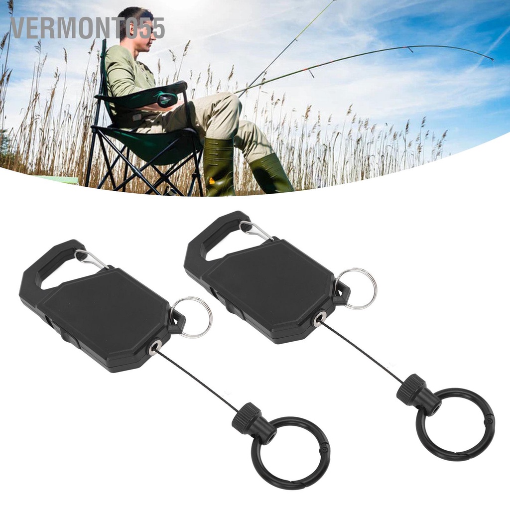 Vermont055 2 Chiếc Ngoài Trời Hạng Nặng Có Thể Thu Vào Móc Khóa Chìa Cho Cần Câu Công Việc Tài Liệu