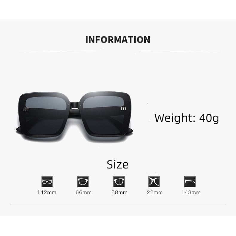 Kính Mát Chống Tia UV Gọng Lớn Thời Trang Mới Cho Nữ