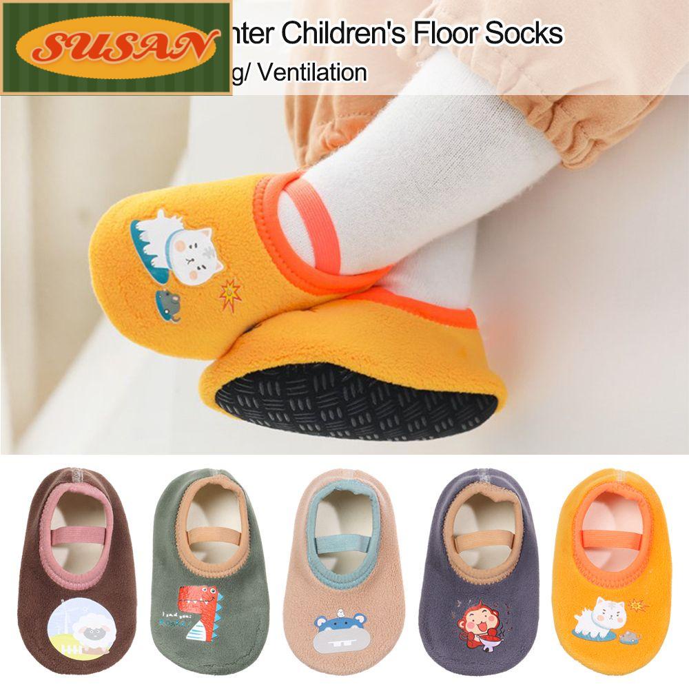 Vớ Cotton Chống Trượt Thoáng Khí Giữ Ấm In Họa Tiết Hoạt Hình Cho Bé Trai Và Gái