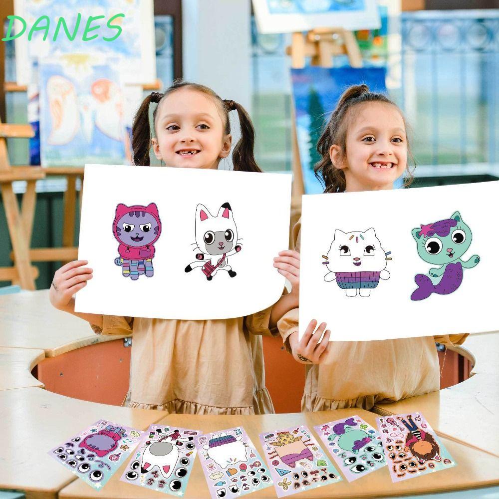 Bộ 12 Tấm Sticker Hoạt Hình Dán Trang Trí Nhà Búp Bê Dễ Thương Cho Bé