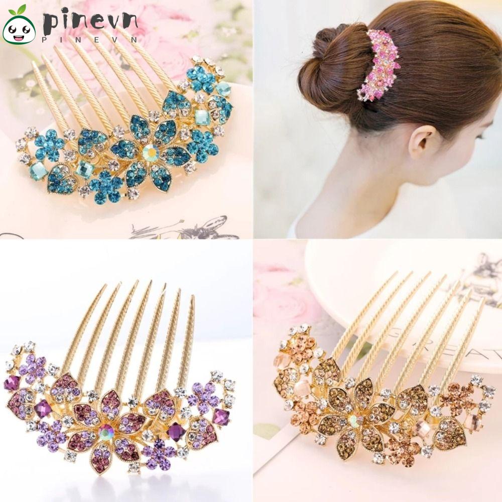Phụ Kiện Trang Trí Tóc Thông Tinh Tế|Trâm Cài Tóc Cô Dâu Đính Đá Sang Trọng