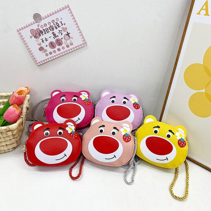 Túi Đeo Chéo Mini Hình Gấu Dâu Tây Dễ Thương Cho Bé