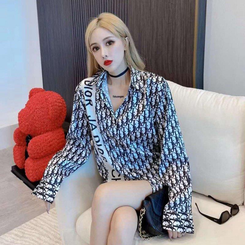 Áo Sơ Mi Nữ Dài Tay In Họa Tiết Thời Trang Hàn Quốc