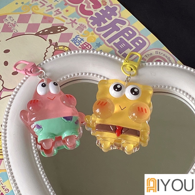 Móc Khóa Nhựa resin Hình SpongeBob SquarePants Patrick Dễ Thương Làm Quà Tặng Cho Bạn Gái / Balo / Bạn Gái