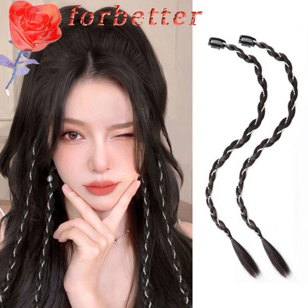 Bím Tóc Giả Y2k Dạng Xoắn DIY Kháng Nhiệt Vô Hình Cho Nữ