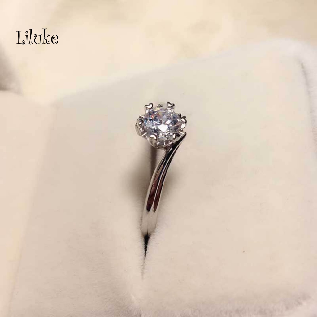 Nhẫn Đồng Mạ Điện Hình Bông Tuyết Đính Đá Xinh Xắn