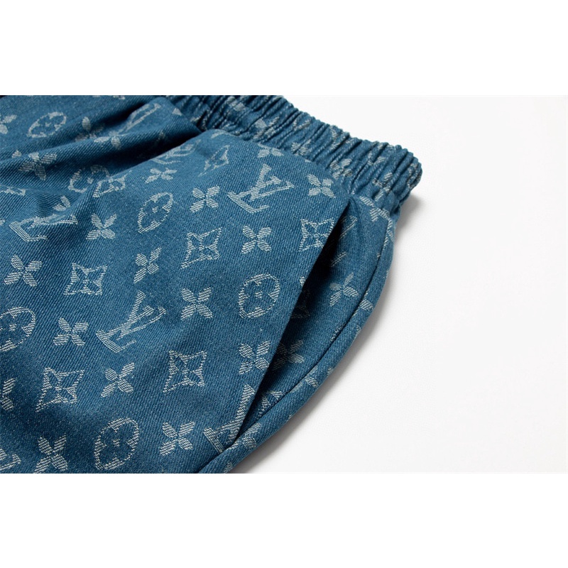 Quần Short Bò Dệt L888V Với Chi Tiết Đầy Đủ Và Định Vị Thủ Công. Quần Short Jacquard Đơn Giản Và Đa Năng