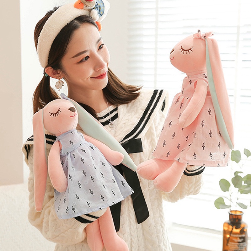 Thỏ Nhồi Bông Tai Dài 35CM Mềm Mại Dễ Thương Cho Bé