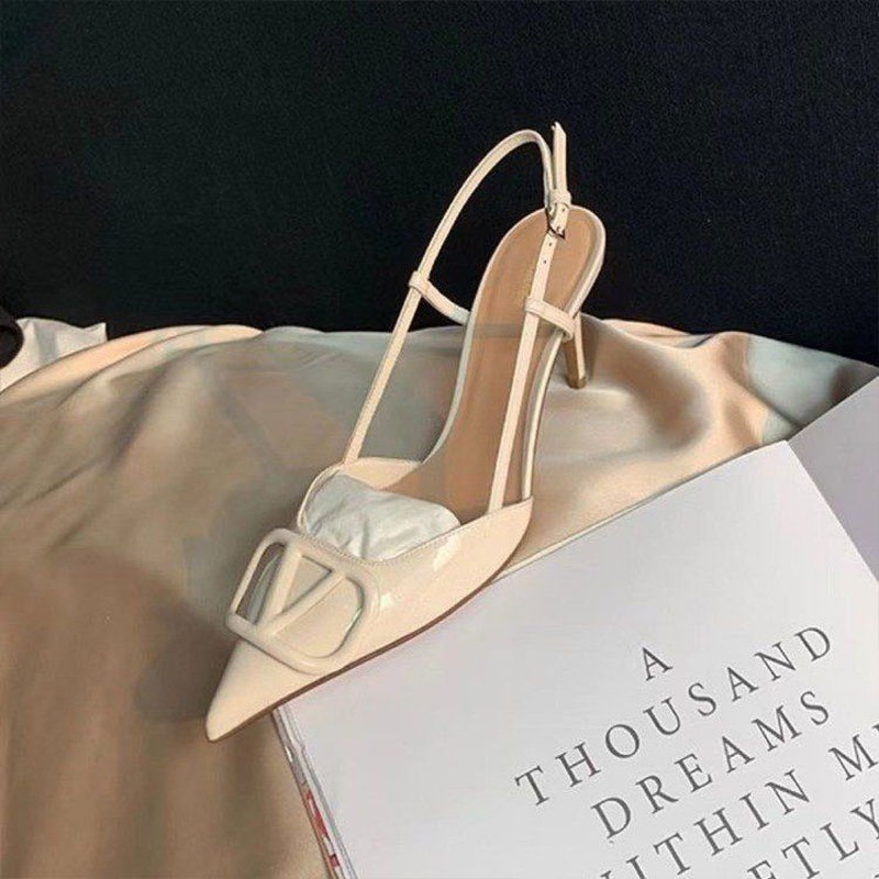 Giày Cao Gót Sandal Da PU 6-8cm Thời Trang Thanh Lịch