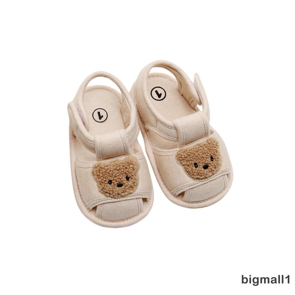 Bigmall-giày Tập Đi Đế Mềm Chống Trượt Thêu Hình Gấu / Thỏ Cho Bé Trai Bé Gái Sơ Sinh