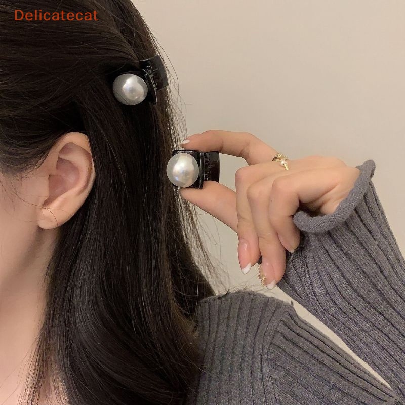 Kẹp Tóc Hình Nơ Mini Đính Ngọc Trai Dễ Thương Cho Nữ