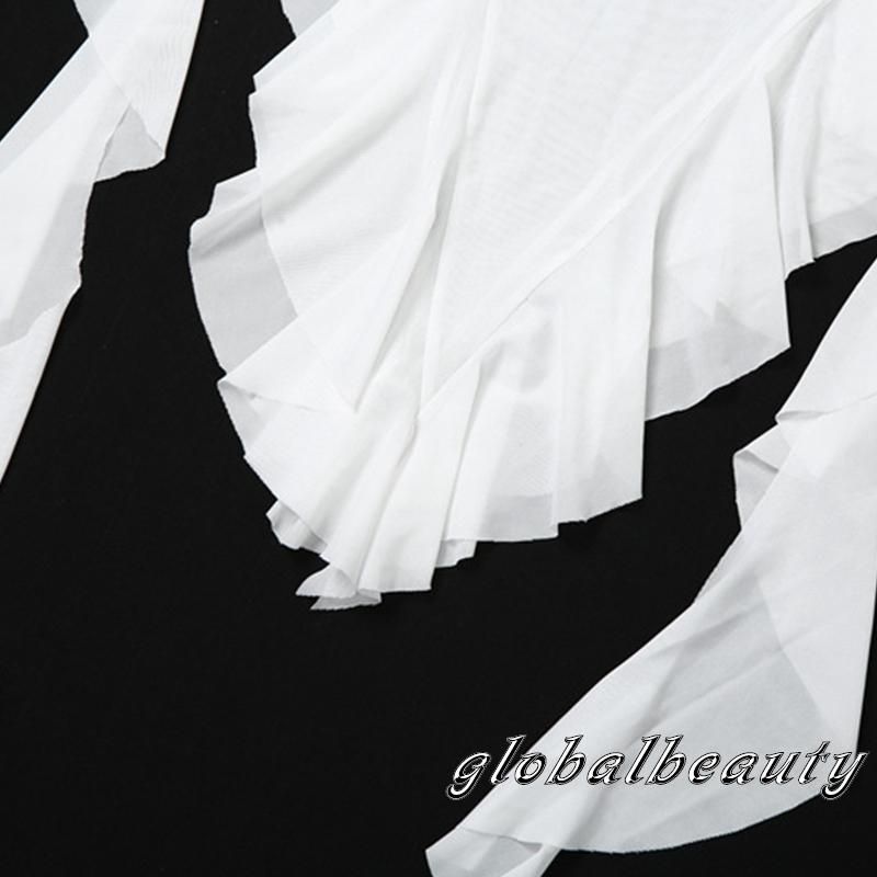 Áo Ống Nhún Bèo Hở Lưng Phối Tua Rua Phong Cách Đường Phố Cho Nữ