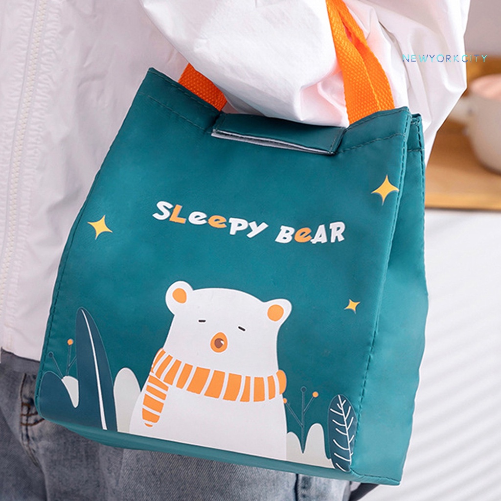 Túi Đựng Hộp Cơm Trưa Giữ Ấm Chống Thấm Nước Họa Tiết Hoạt Hình Sức Chứa Lớn