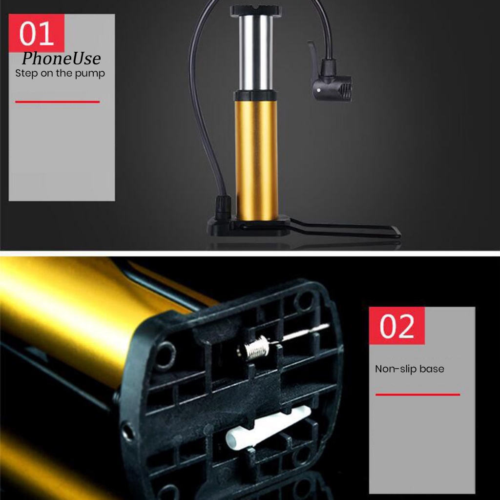 Bơm Xe Đạp Mini Bằng Hợp Kim Nhôm Chống Trượt Linh Hoạt Có Thể Tái Sử Dụng