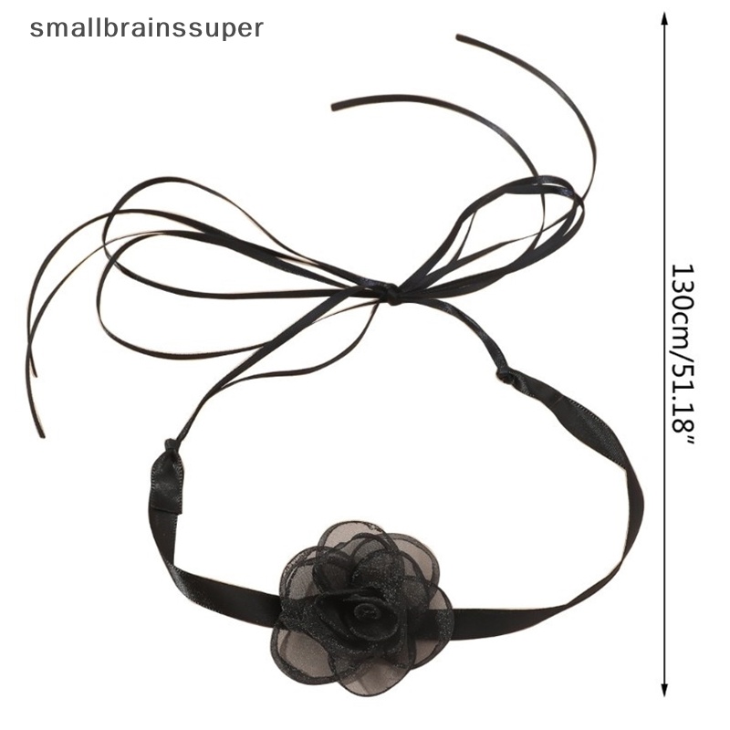 Vòng Cổ Choker Mặt Hoa Trà Thắt Nơ Phong Cách Vintage Cho Nữ SBS