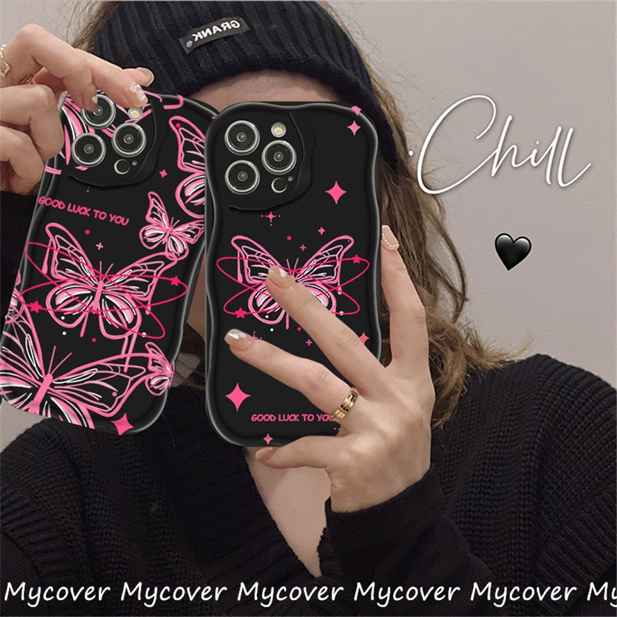 Ốp Điện Thoại Silicon Mềm Họa Tiết Hoa Hồng Và Bướm Cho iPhone 11 13 12 14 Pro Max X XR Xs Max 6 7 8 Plus Y2K